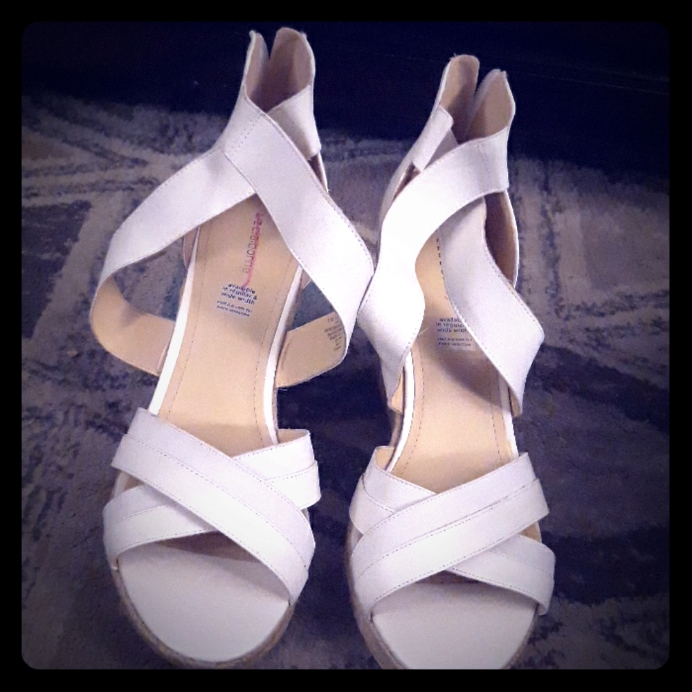White and tan heels